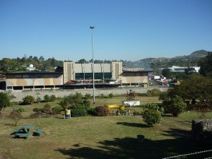 The newest of three malls now in Manzini -- Riverside Mall -- with three levels of shops.